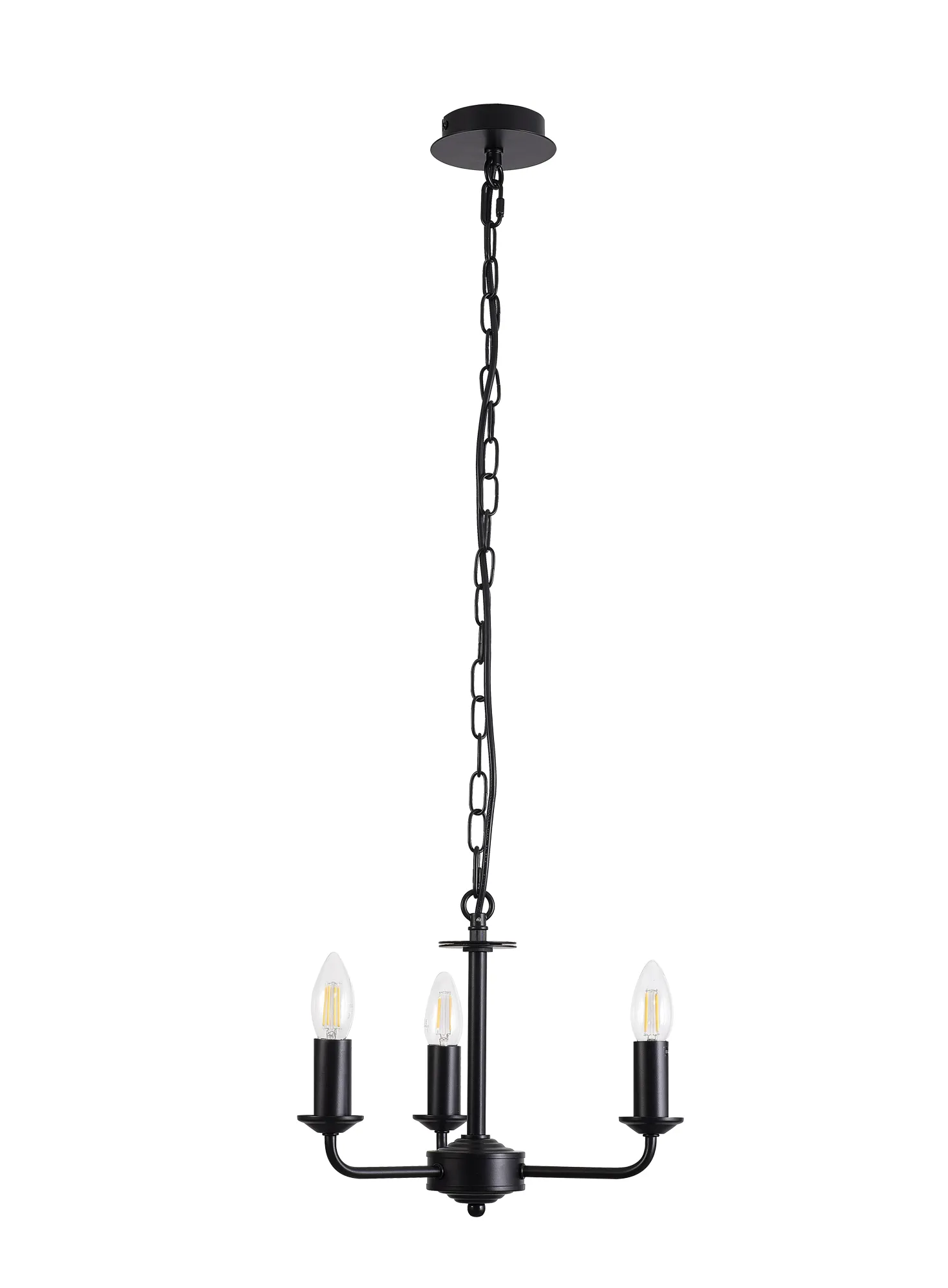 Banyan 45cm 3 Light Pendant Matt Black; White DK1007  Deco Banyan MB WH